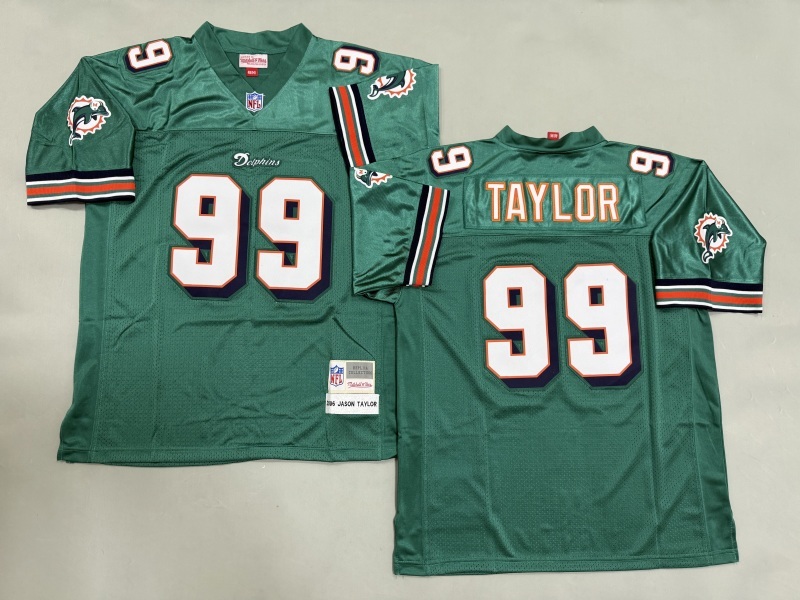 Men 2025 Miami Dolphins #99 Taylor green Throwback Limited NFL Jersey style 002->miami dolphins->NFL Jersey
